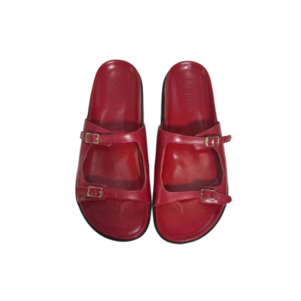 Gently Worn Red Birkenstock Style J.CREW Sandals Size 10 (BB1037)